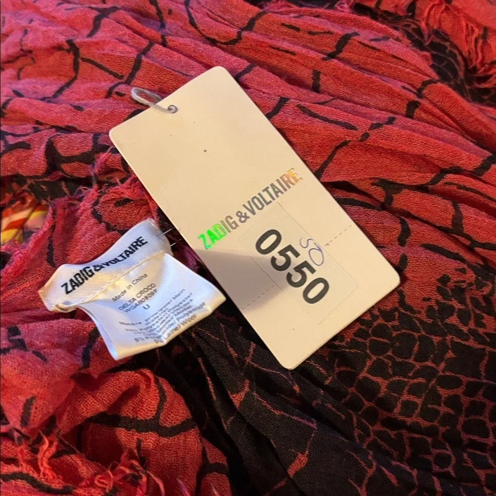 NWT Zadig and Voltaire Delta Crocco Large Scarf/Shawl